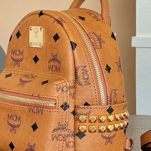 New MCM Baby Stark Stud Backpack Brand - Picture 5 of 9